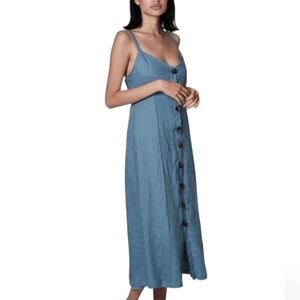 Sam & Lavi linen midi dress in sunburn